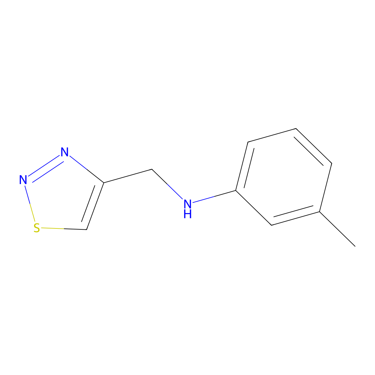 3-methyl-N-[(1,2,3-thiadiazol-4-yl)methyl]aniline molecular structure, CAS 1156893-27-4
