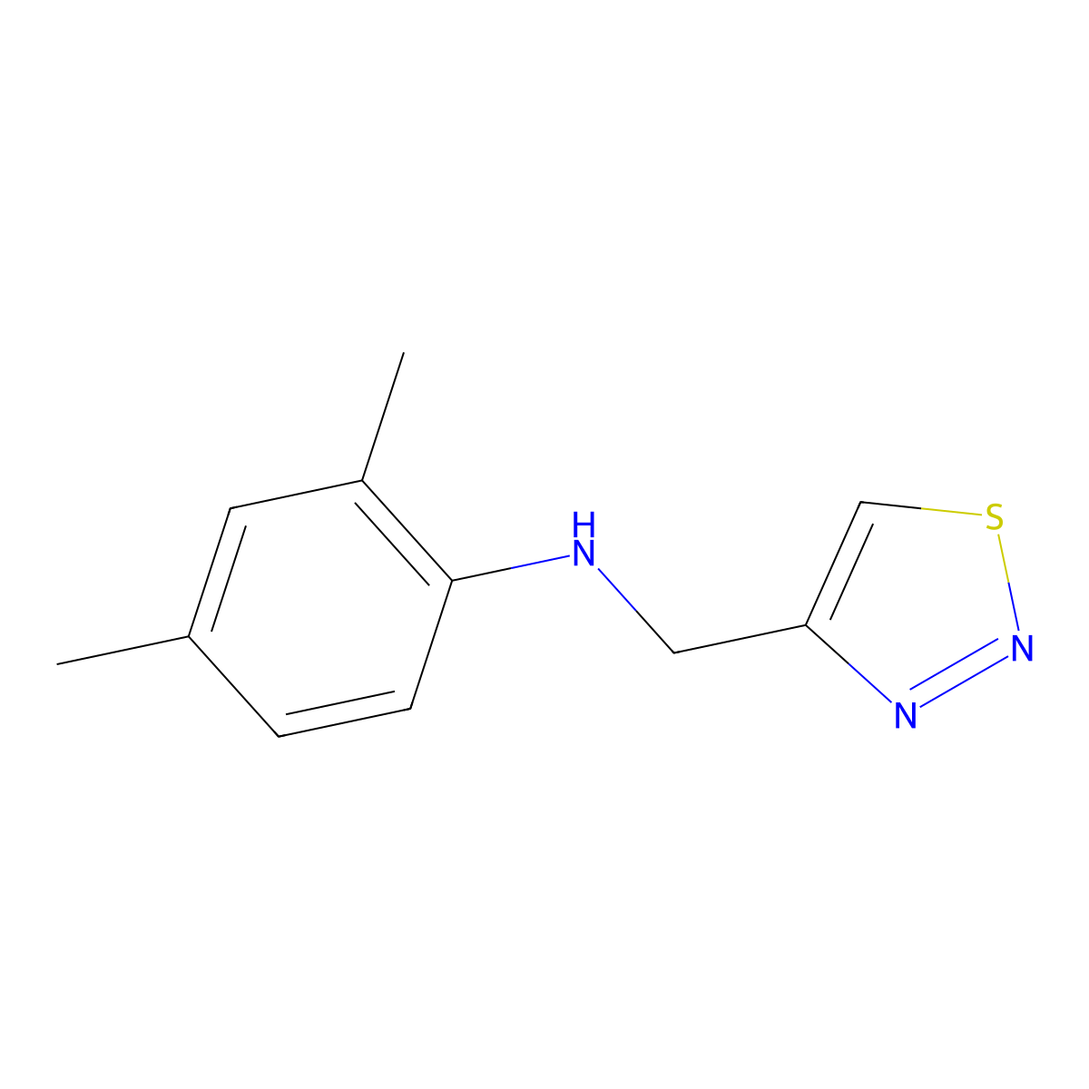2,4-Dimethyl-N-(1,2,3-thiadiazol-4-ylmethyl)aniline molecular structure, CAS 1156893-31-0