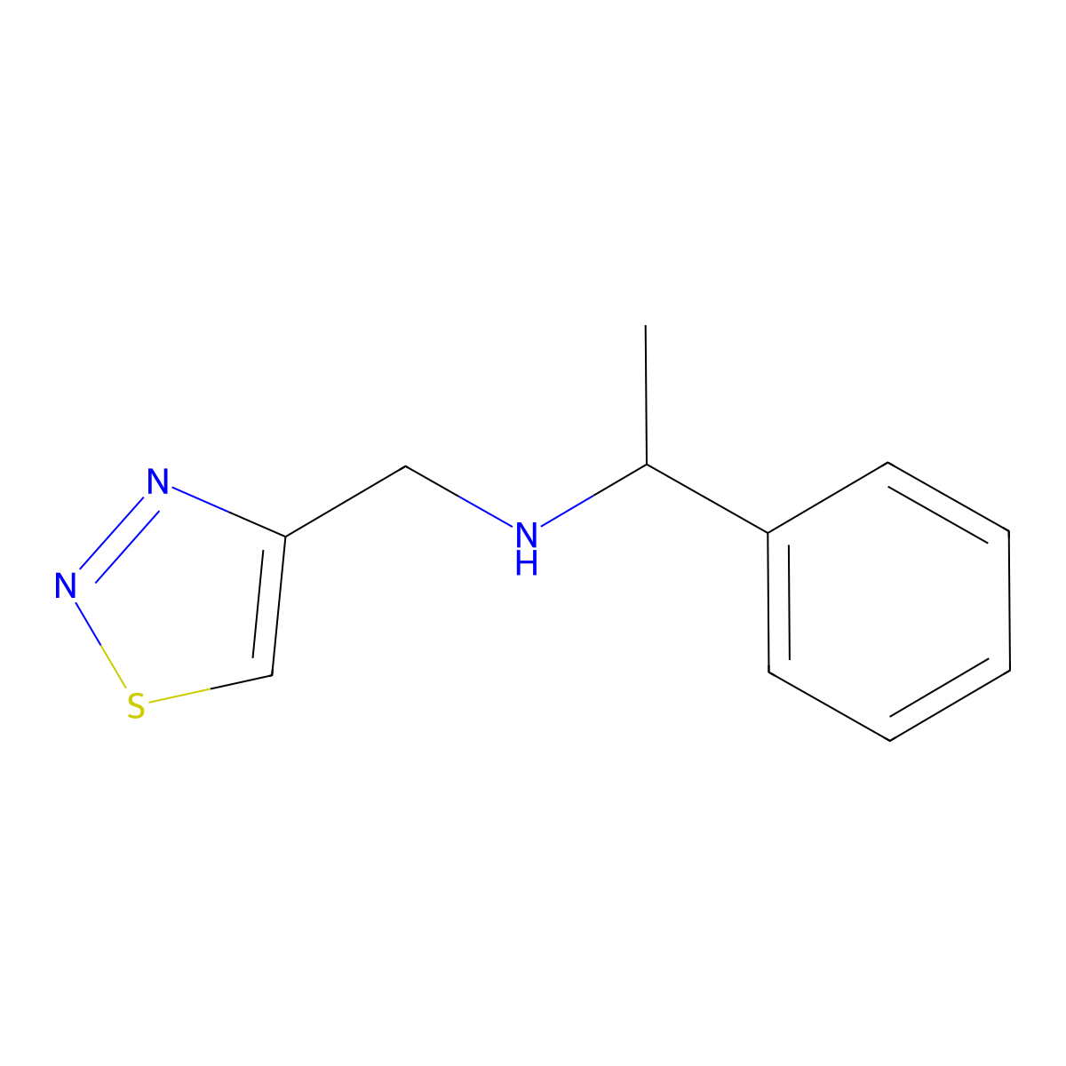 (1-Phenylethyl)[(1,2,3-thiadiazol-4-yl)methyl]amine molecular structure, CAS 1156893-51-4