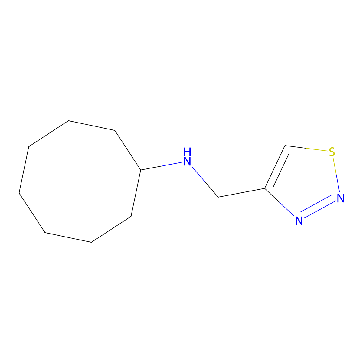 N-[(1,2,3-thiadiazol-4-yl)methyl]cyclooctanamine molecular structure, CAS 1156893-54-7