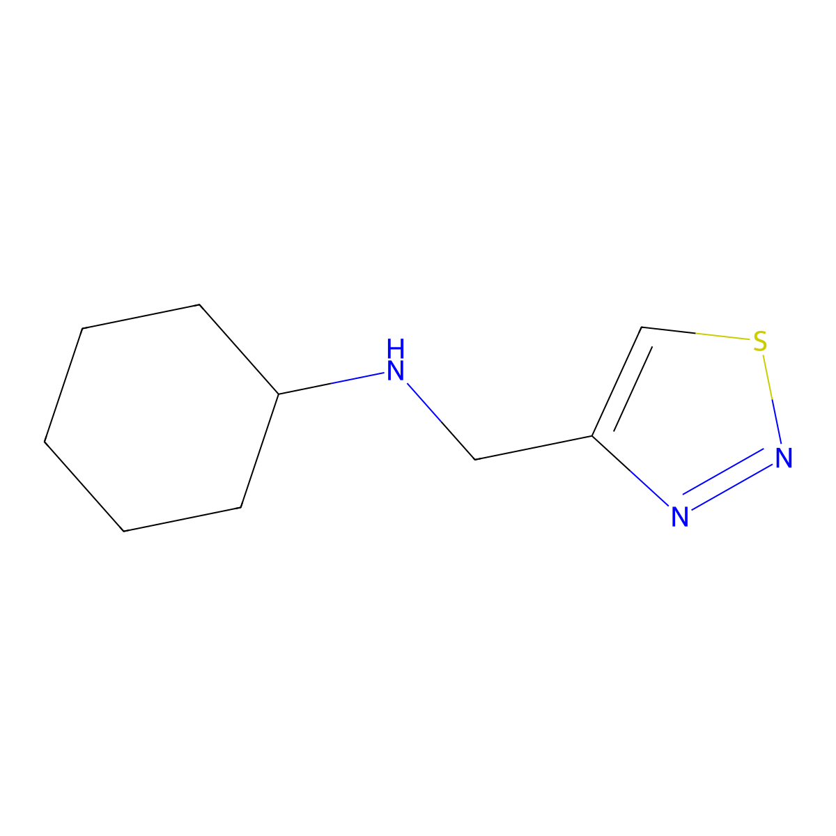 N-[(1,2,3-thiadiazol-4-yl)methyl]cyclohexanamine molecular structure, CAS 1156893-55-8