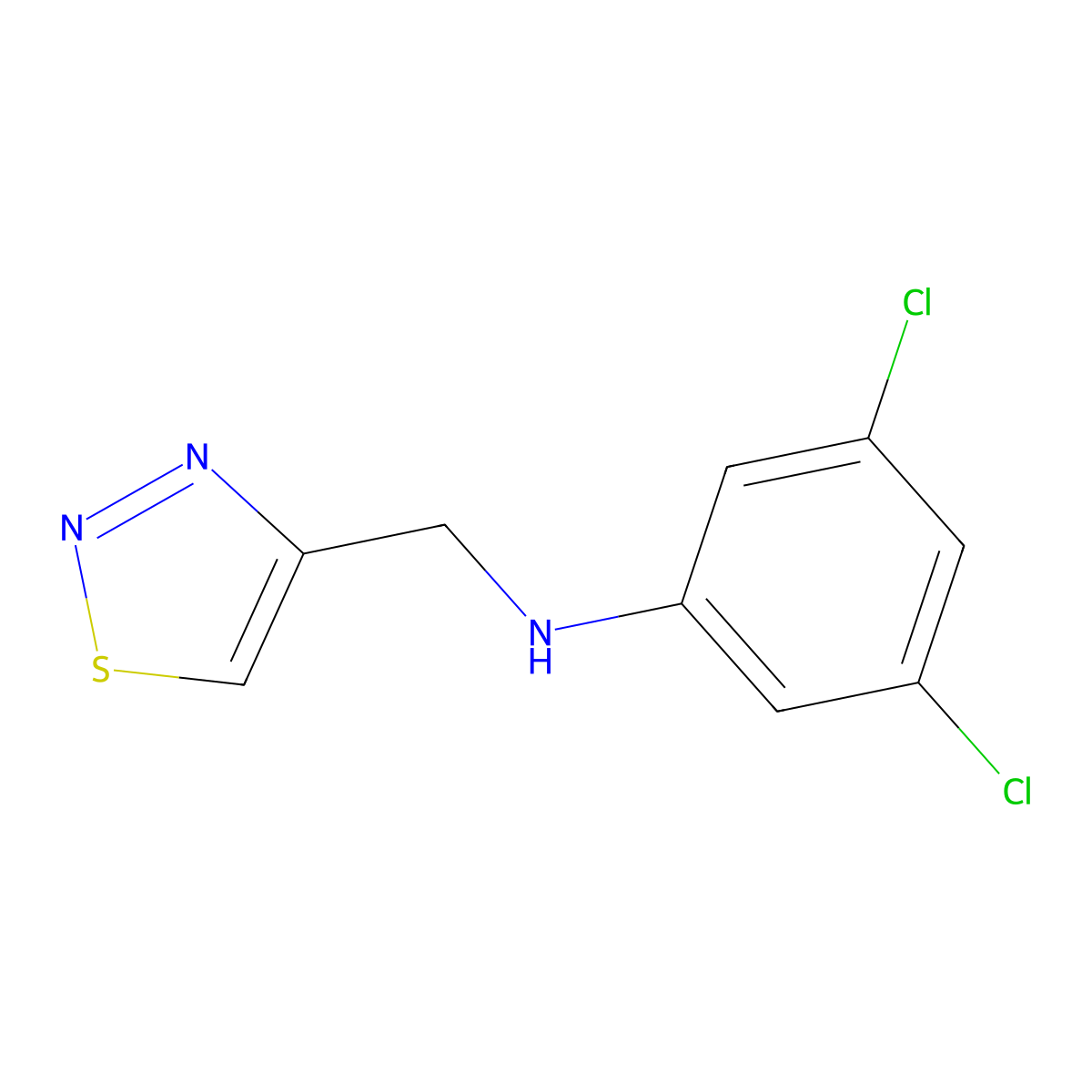 3,5-dichloro-N-[(1,2,3-thiadiazol-4-yl)methyl]aniline molecular structure, CAS 1156893-88-7