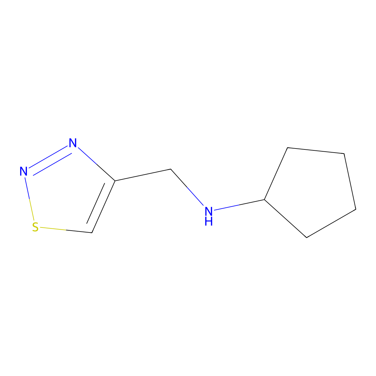 N-[(1,2,3-thiadiazol-4-yl)methyl]cyclopentanamine molecular structure, CAS 1156894-08-4
