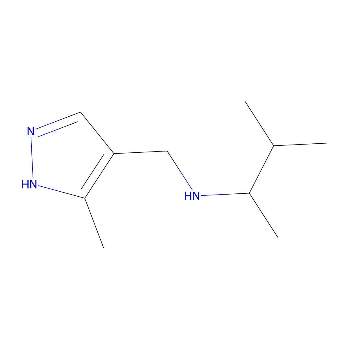 [(3-methyl-1H-pyrazol-4-yl)methyl](3-methylbutan-2-yl)amine molecular structure, CAS 1156894-33-5