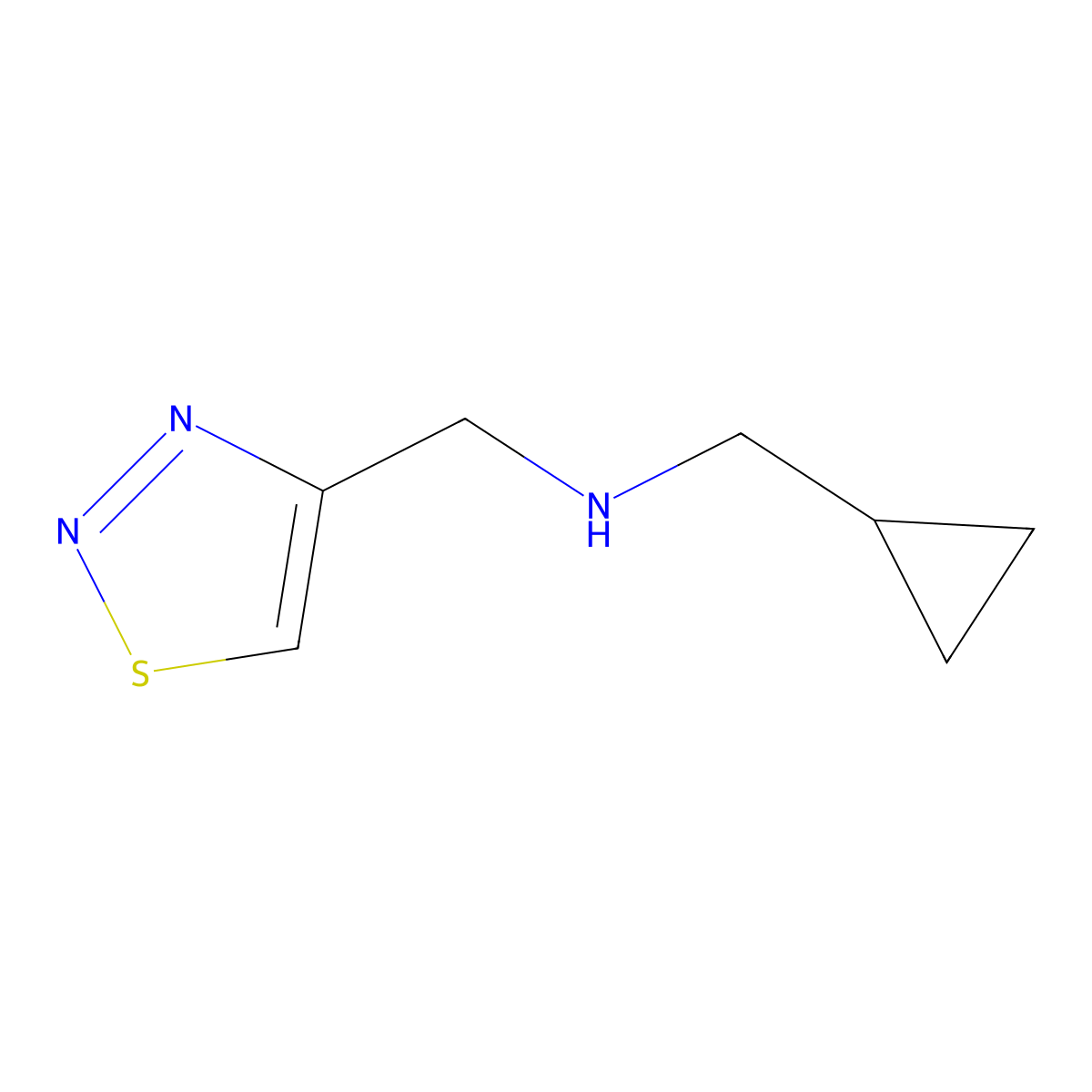 (Cyclopropylmethyl)[(1,2,3-thiadiazol-4-yl)methyl]amine molecular structure, CAS 1156894-40-4