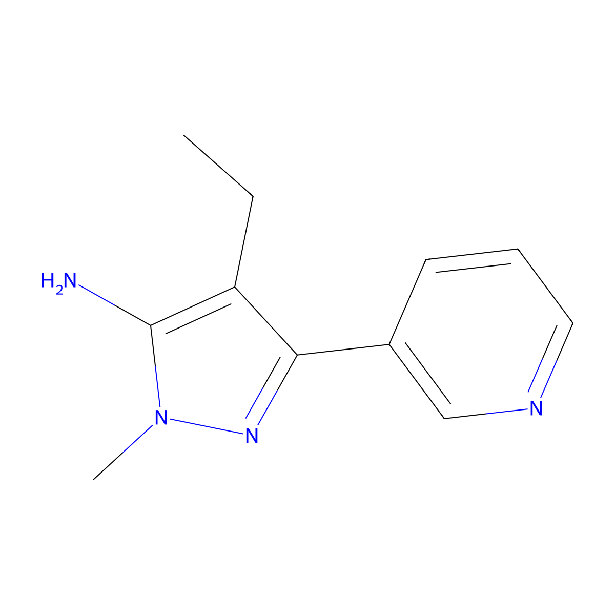 4-Ethyl-1-methyl-3-(pyridin-3-yl)-1h-pyrazol-5-amine molecular structure, CAS 1156894-45-9