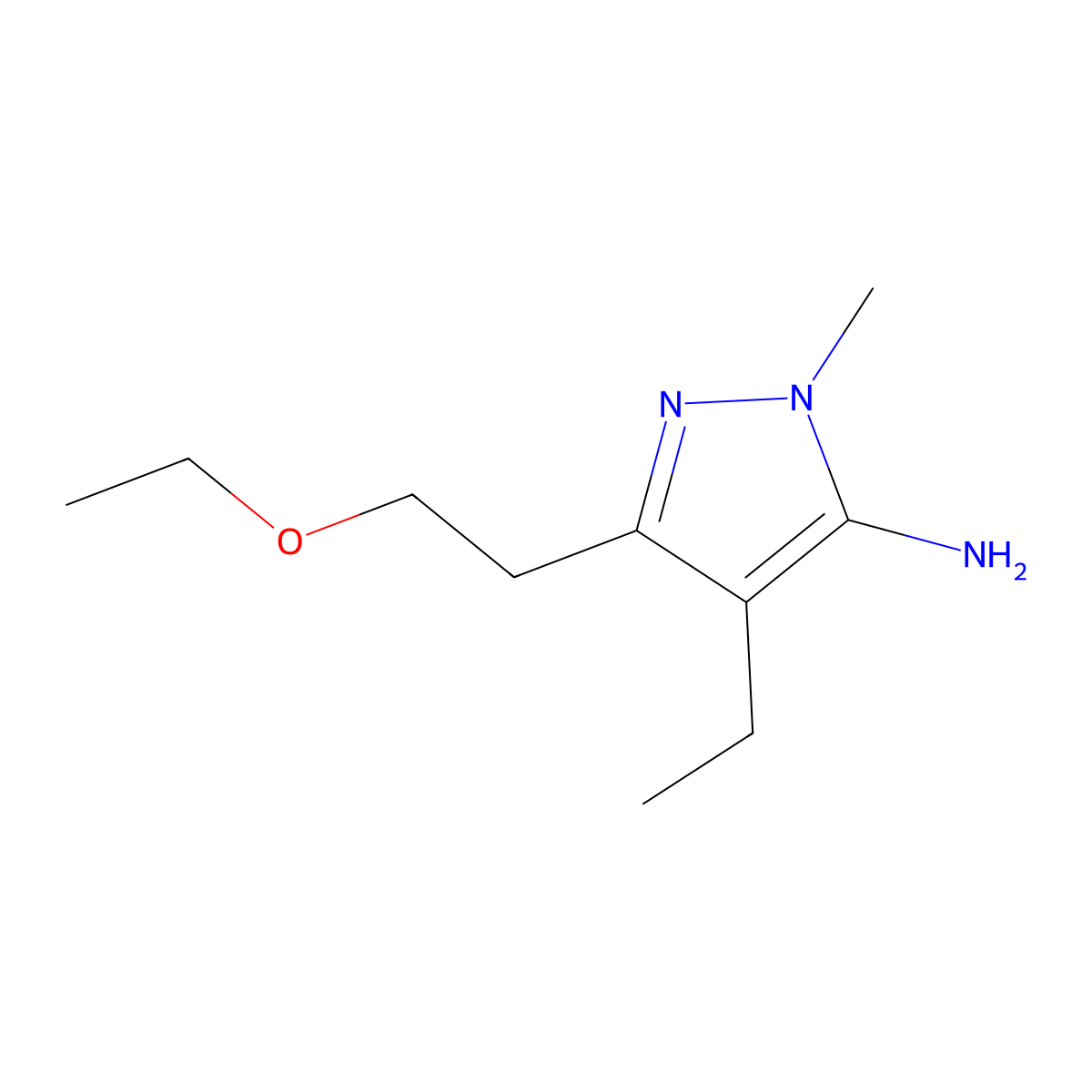 3-(2-Ethoxyethyl)-4-ethyl-1-methyl-1h-pyrazol-5-amine molecular structure, CAS 1156894-75-5