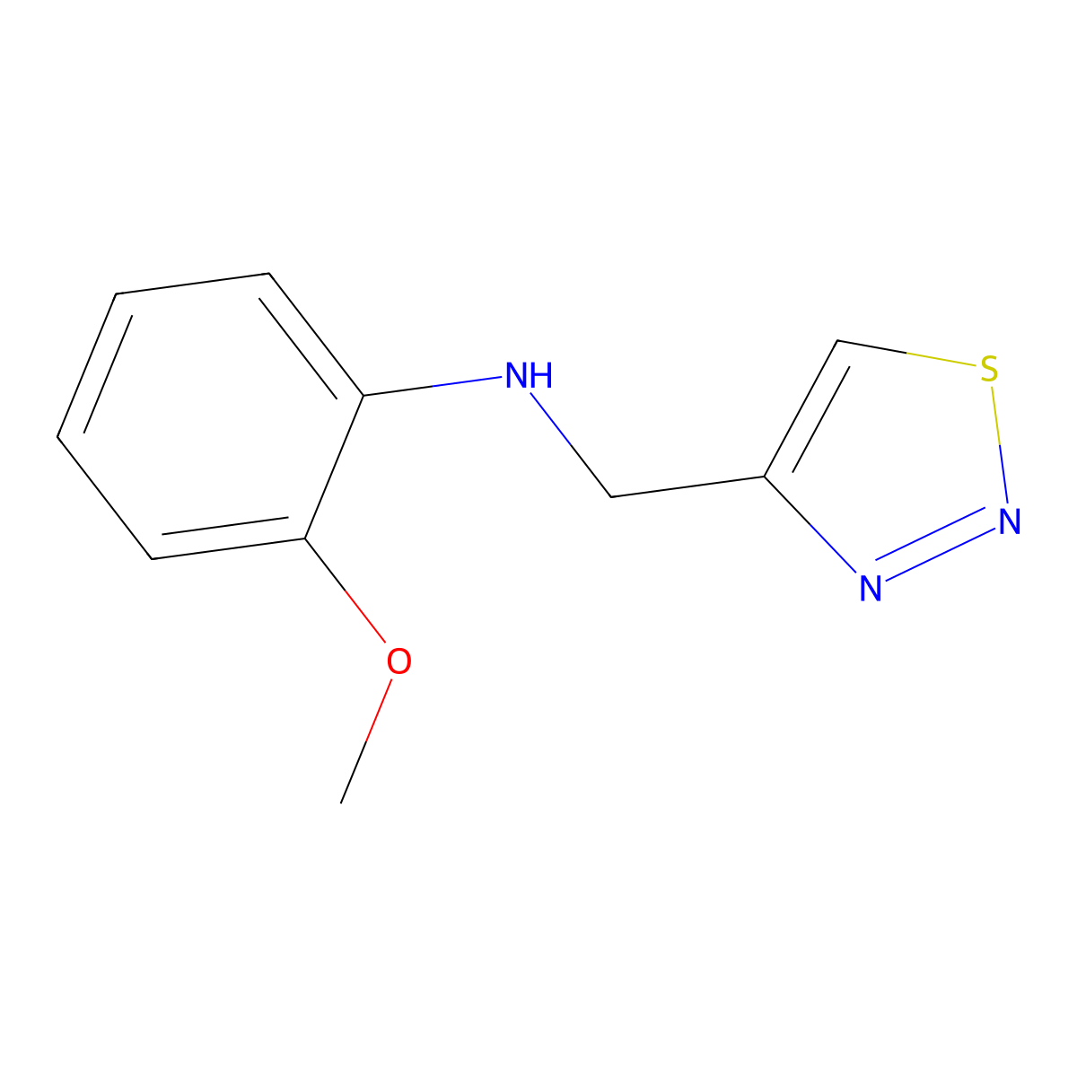 2-methoxy-N-[(1,2,3-thiadiazol-4-yl)methyl]aniline molecular structure, CAS 1156895-83-8