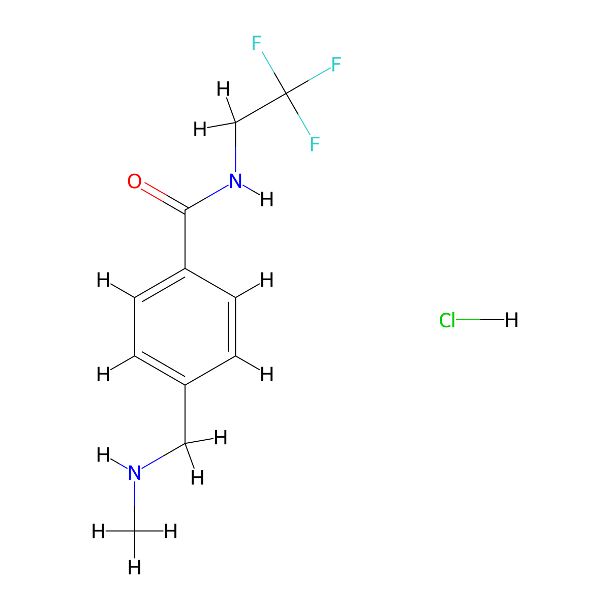4-[(methylamino)methyl]-N-(2,2,2-trifluoroethyl)benzamide hydrochloride molecular structure, CAS 1156895-87-2