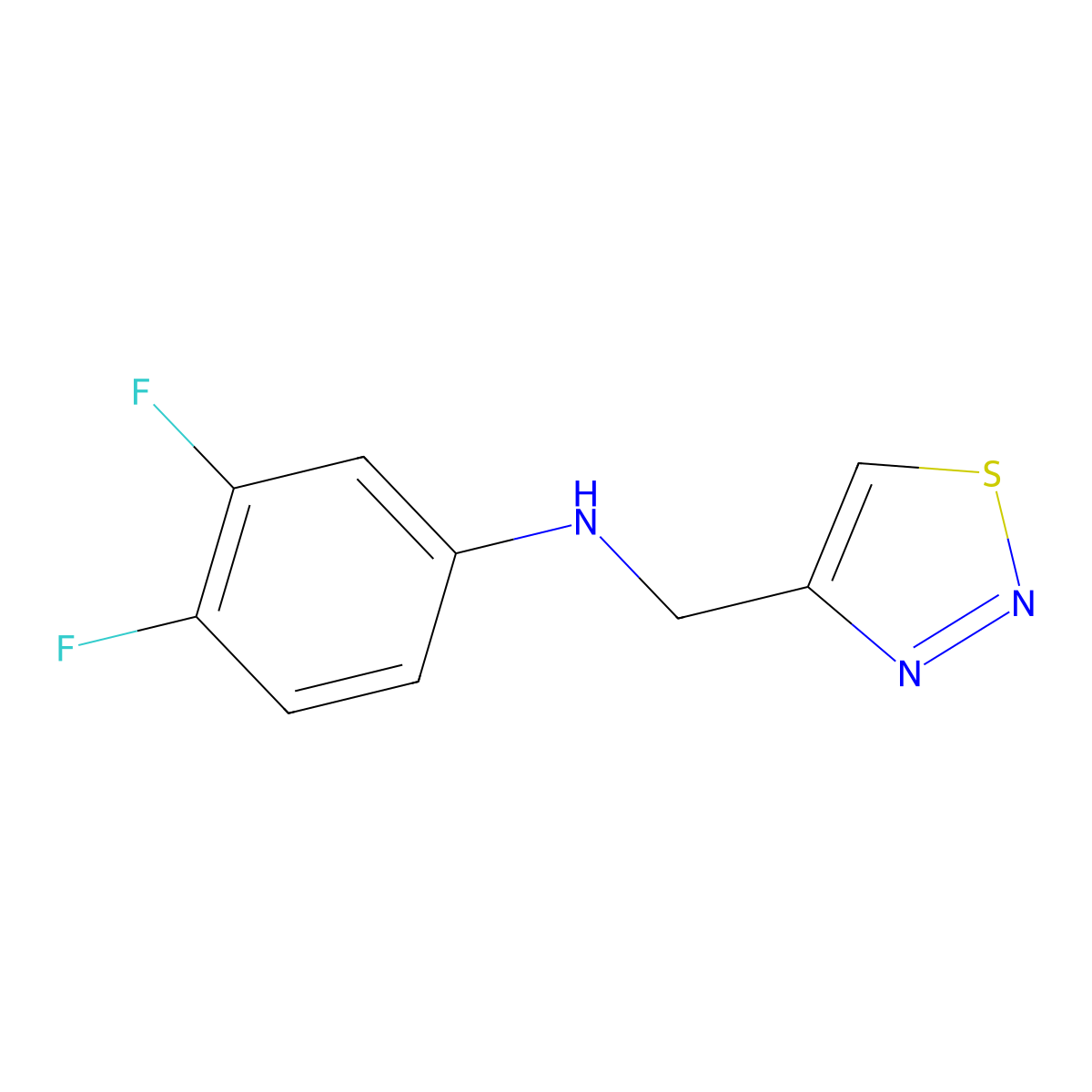 3,4-difluoro-N-[(1,2,3-thiadiazol-4-yl)methyl]aniline molecular structure, CAS 1156896-36-4