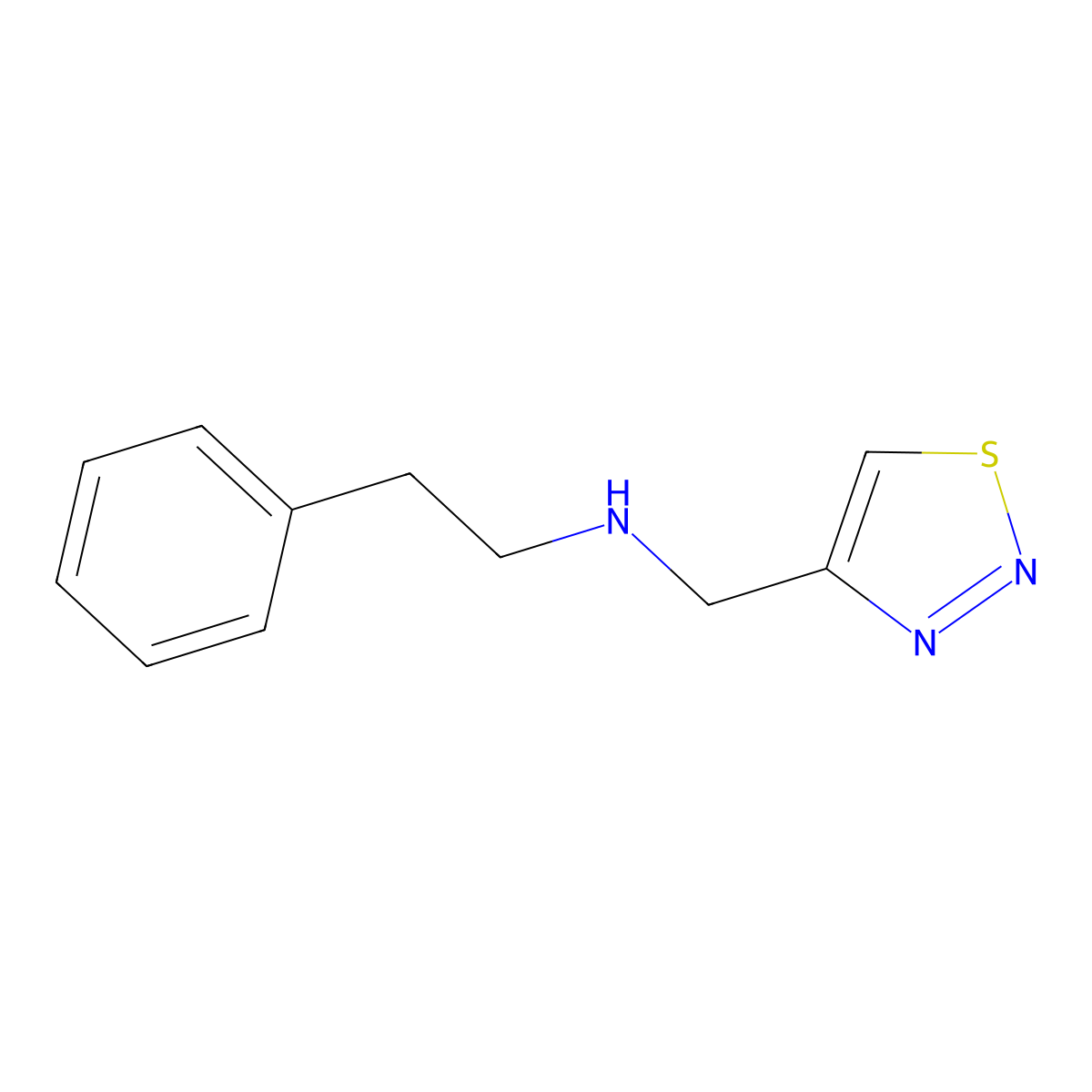 (2-Phenylethyl)[(1,2,3-thiadiazol-4-yl)methyl]amine molecular structure, CAS 1156896-69-3