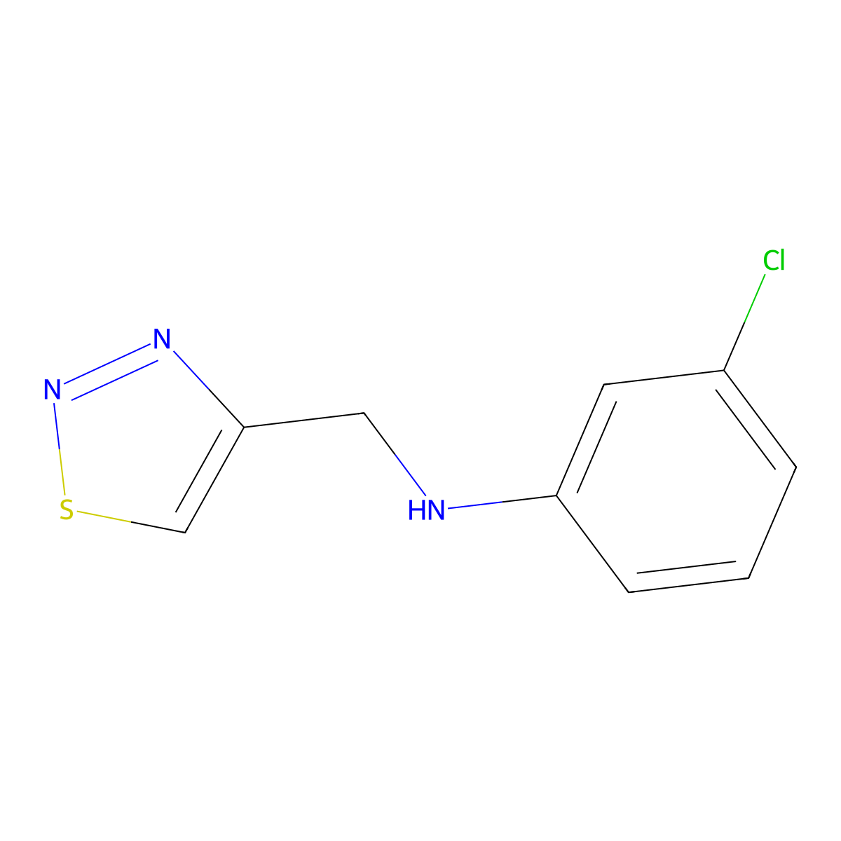 3-chloro-N-[(1,2,3-thiadiazol-4-yl)methyl]aniline molecular structure, CAS 1156896-86-4