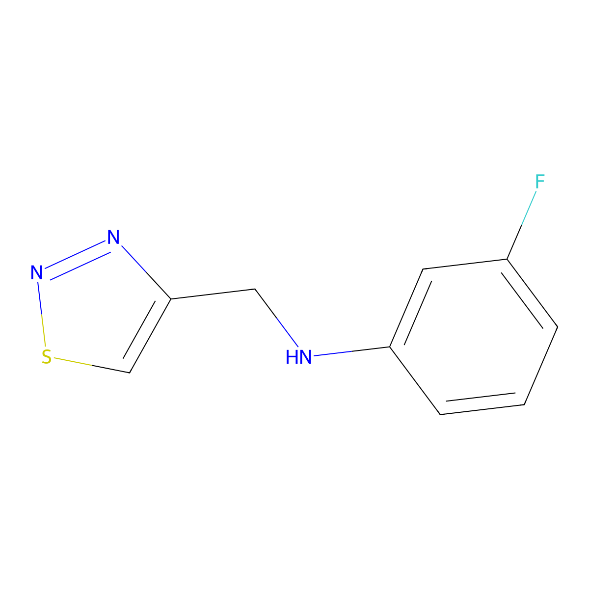 3-fluoro-N-[(1,2,3-thiadiazol-4-yl)methyl]aniline molecular structure, CAS 1156896-94-4