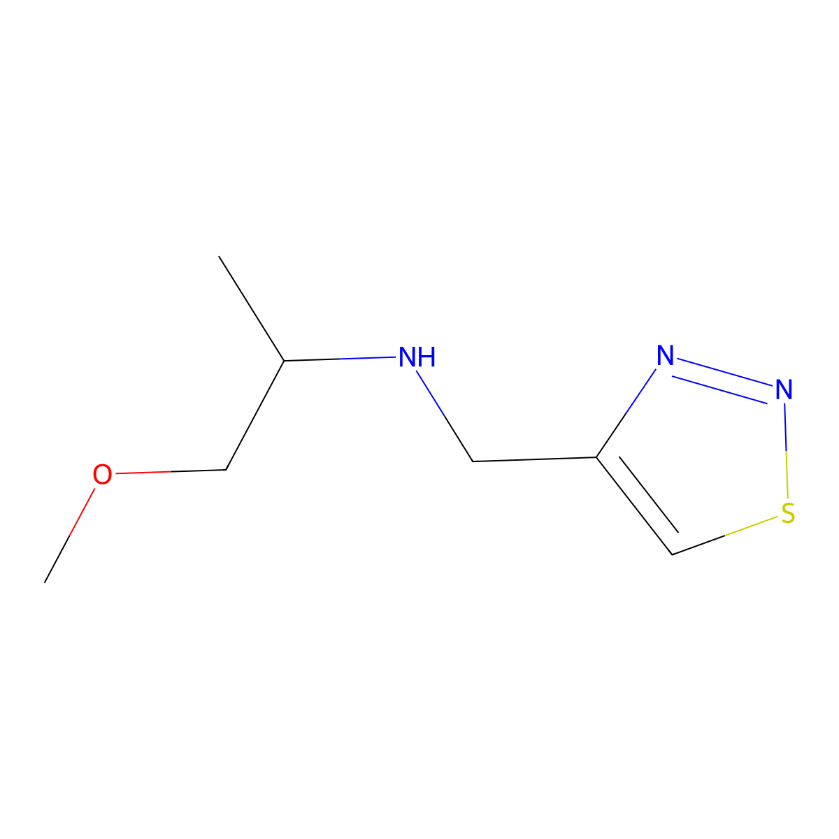 (1-Methoxypropan-2-yl)[(1,2,3-thiadiazol-4-yl)methyl]amine molecular structure, CAS 1156897-09-4