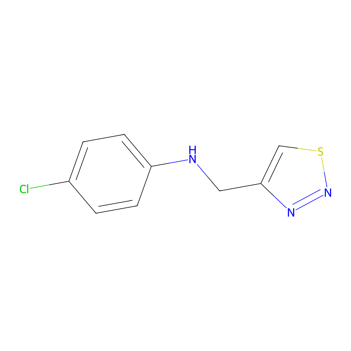 4-chloro-N-[(1,2,3-thiadiazol-4-yl)methyl]aniline molecular structure, CAS 1156897-40-3
