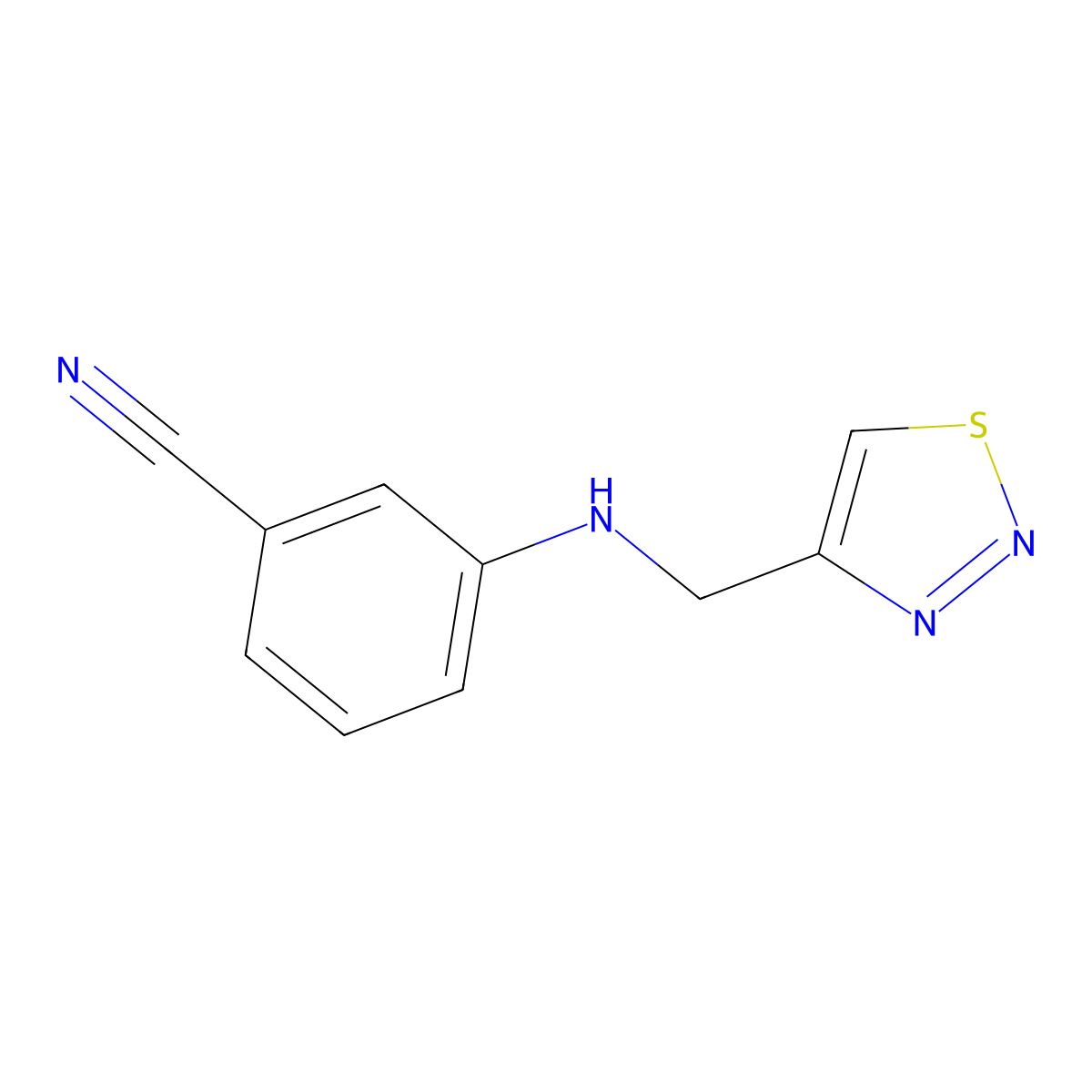 3-{[(1,2,3-Thiadiazol-4-yl)methyl]amino}benzonitrile molecular structure, CAS 1156897-56-1