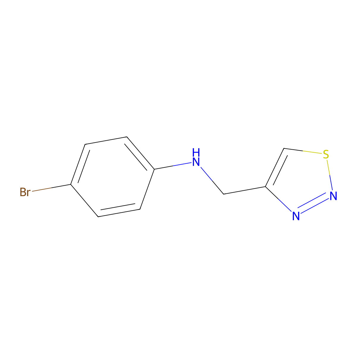 4-bromo-N-[(1,2,3-thiadiazol-4-yl)methyl]aniline molecular structure, CAS 1156897-74-3