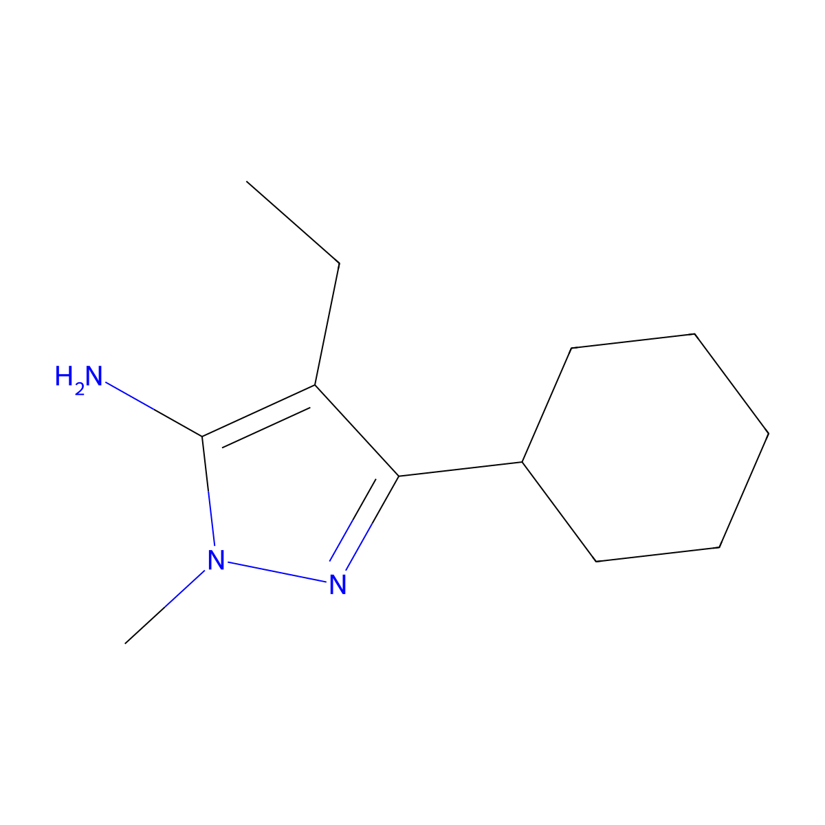 3-Cyclohexyl-4-ethyl-1-methyl-1h-pyrazol-5-amine molecular structure, CAS 1156898-19-9