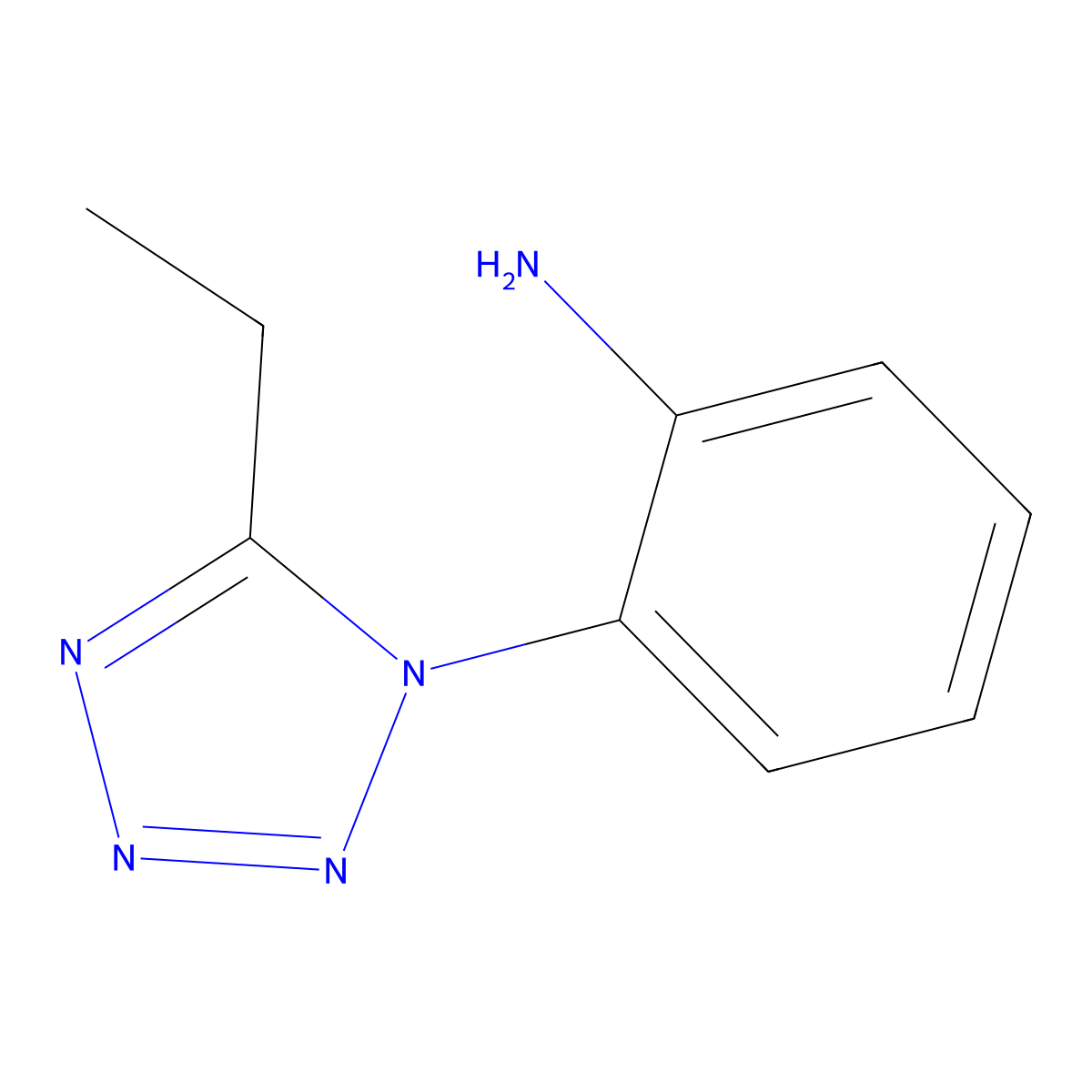 2-(5-ethyl-1H-1,2,3,4-tetrazol-1-yl)aniline molecular structure, CAS 1156901-68-6