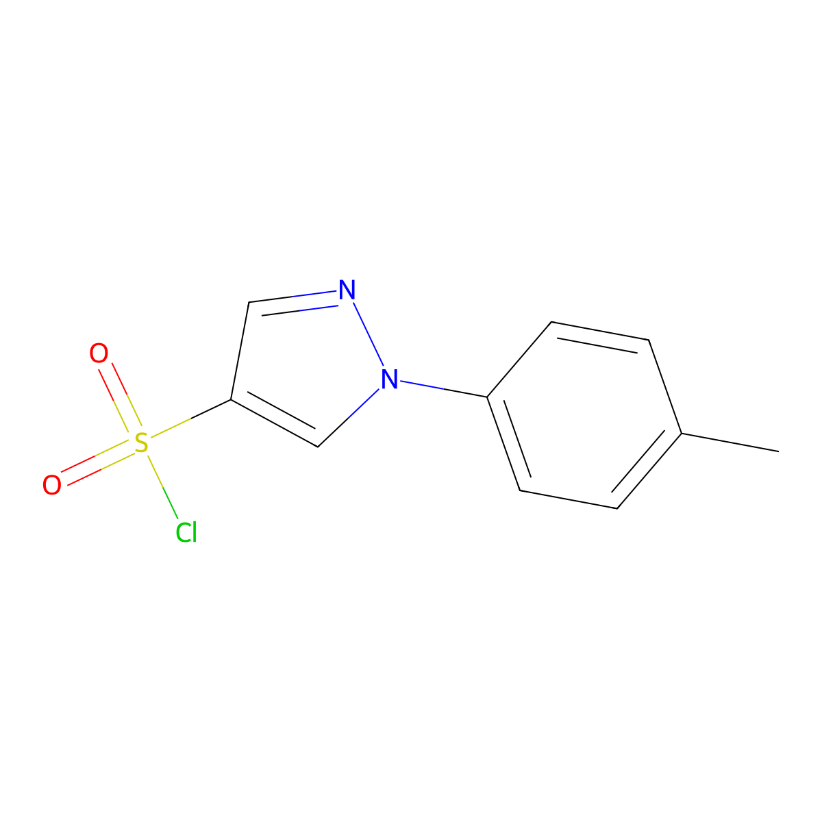 1-(4-methylphenyl)-1H-pyrazole-4-sulfonyl chloride molecular structure, CAS 1156916-73-2