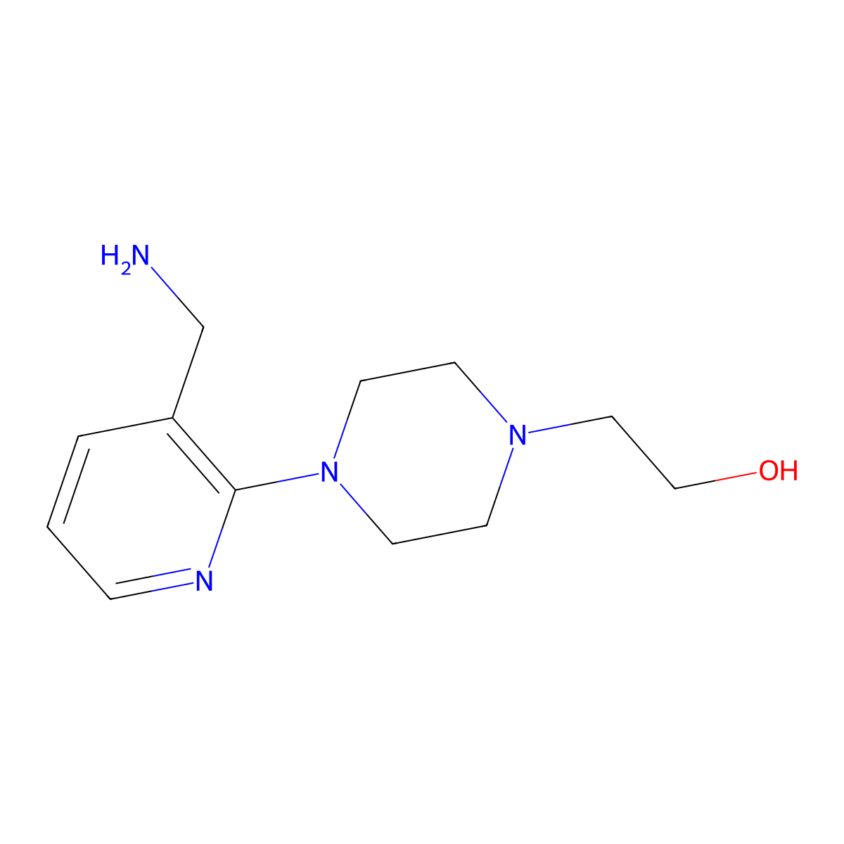 2-{4-[3-(Aminomethyl)-2-pyridinyl]-1-piperazinyl}-1-ethanol molecular structure, CAS 1156919-29-7
