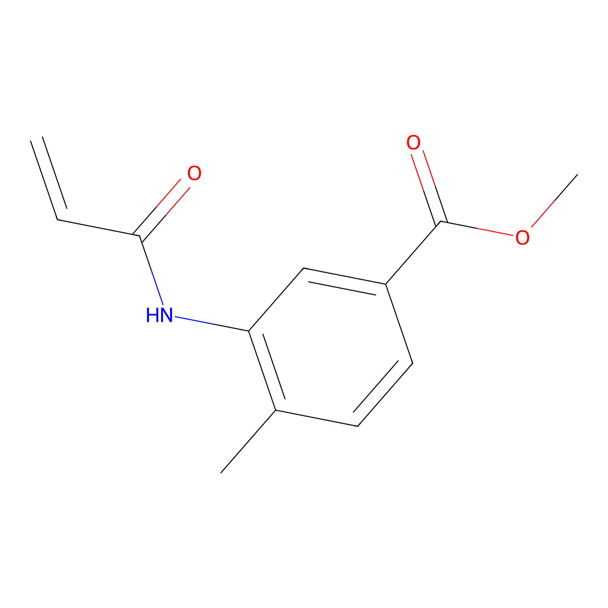 Methyl 4-methyl-3-(prop-2-enamido)benzoate molecular structure, CAS 1156920-64-7