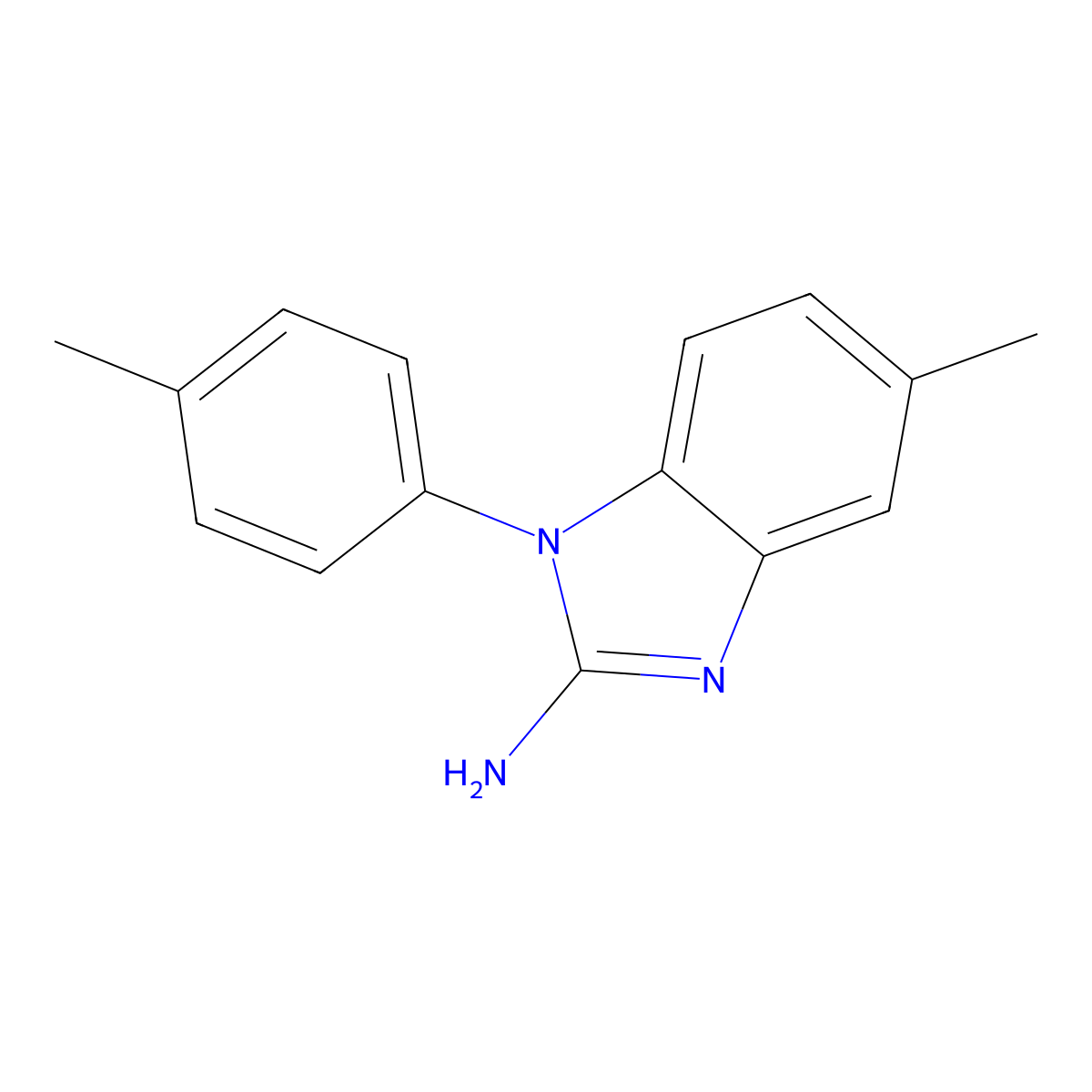 5-methyl-1-(4-methylphenyl)-1H-1,3-benzodiazol-2-amine molecular structure, CAS 1156924-42-3