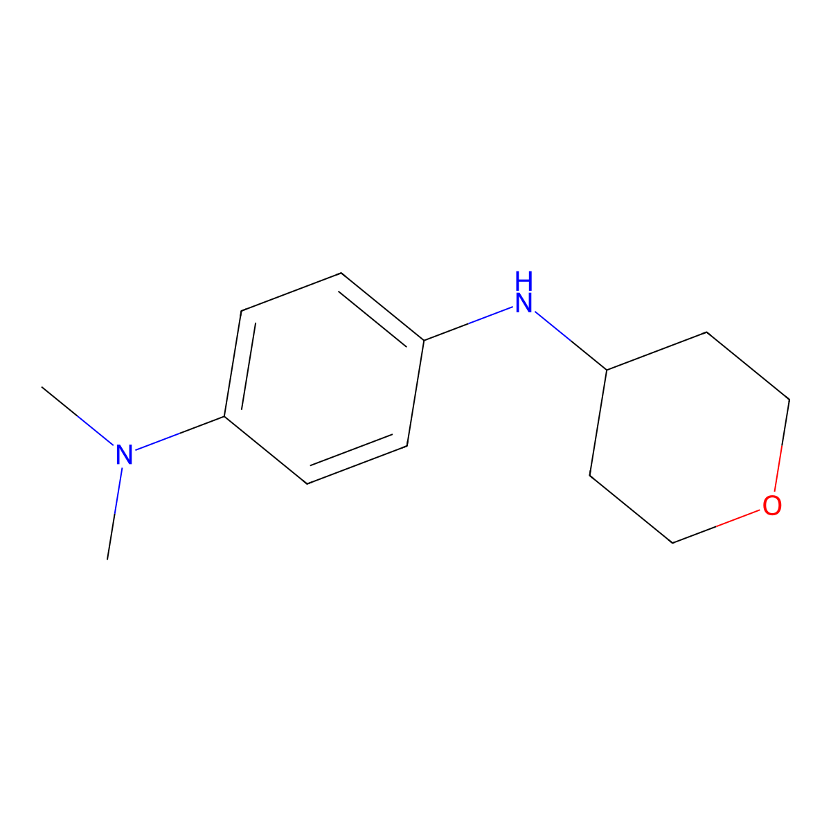N1,N1-Dimethyl-N4-(tetrahydro-2H-pyran-4-yl)-1,4-benzenediamine molecular structure, CAS 1156924-43-4