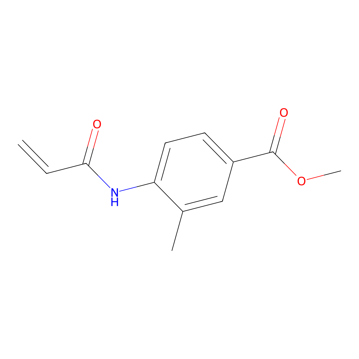 Methyl 3-methyl-4-(prop-2-enamido)benzoate molecular structure, CAS 1156924-83-2