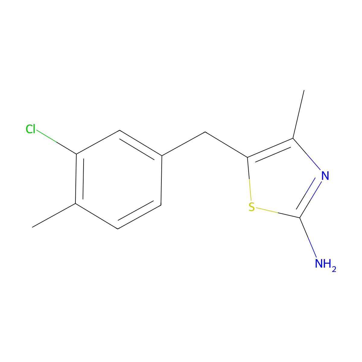 5-(3-Chloro-4-methylbenzyl)-4-methylthiazol-2-amine molecular structure, CAS 1156926-58-7