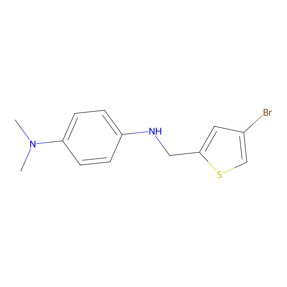 N4-[(4-bromothiophen-2-yl)methyl]-N1,N1-dimethylbenzene-1,4-diamine molecular structure, CAS 1156927-57-9