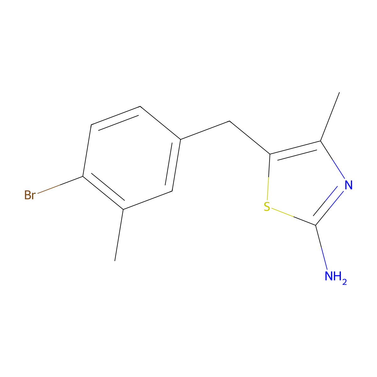 5-(4-Bromo-3-methylbenzyl)-4-methylthiazol-2-amine molecular structure, CAS 1156927-94-4