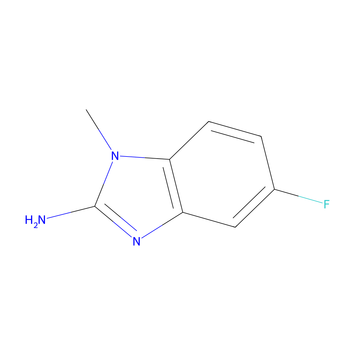 5-fluoro-1-methyl-1H-1,3-benzodiazol-2-amine molecular structure, CAS 1156928-67-4