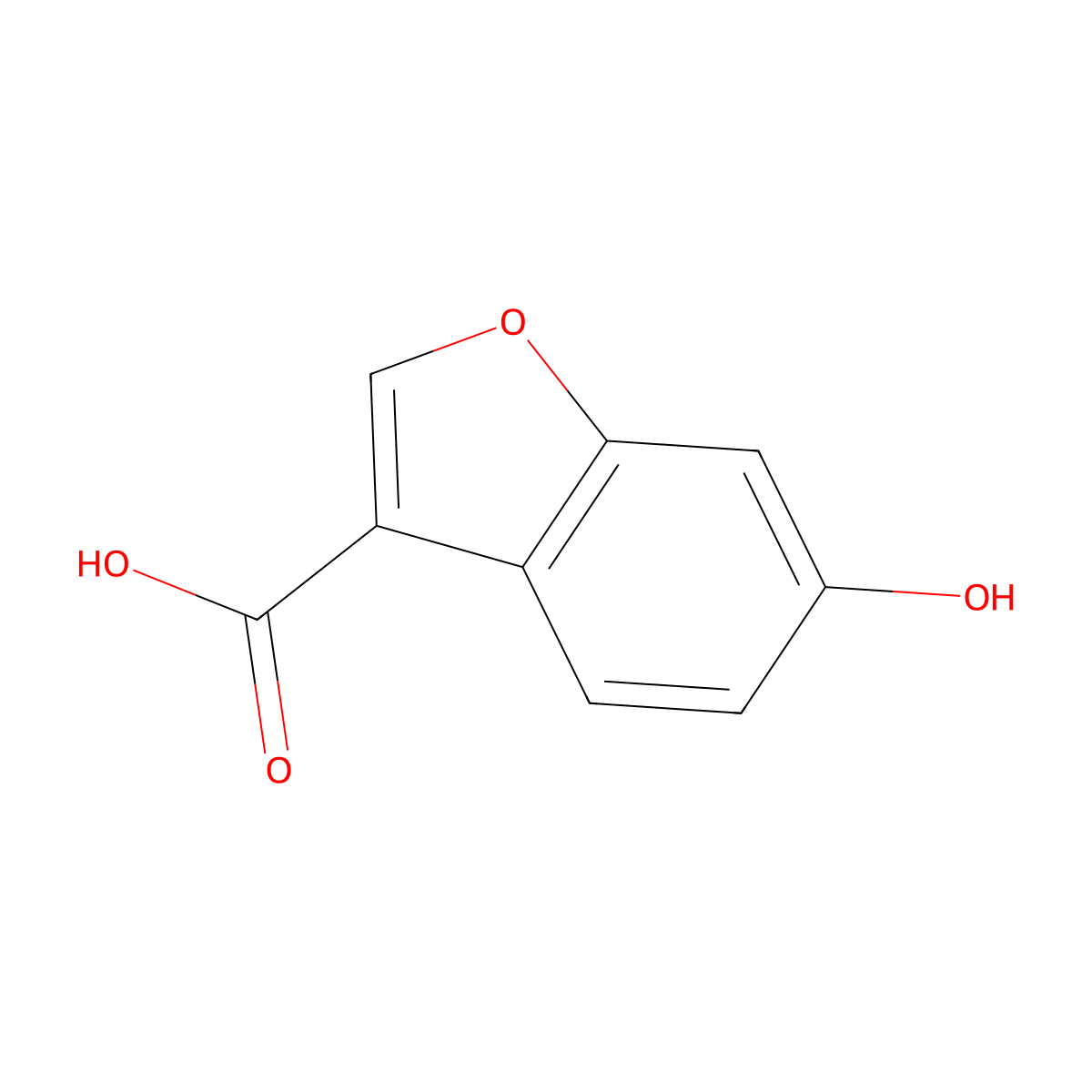 6-Hydroxy-1-benzofuran-3-carboxylic acid molecular structure, CAS 115693-71-5