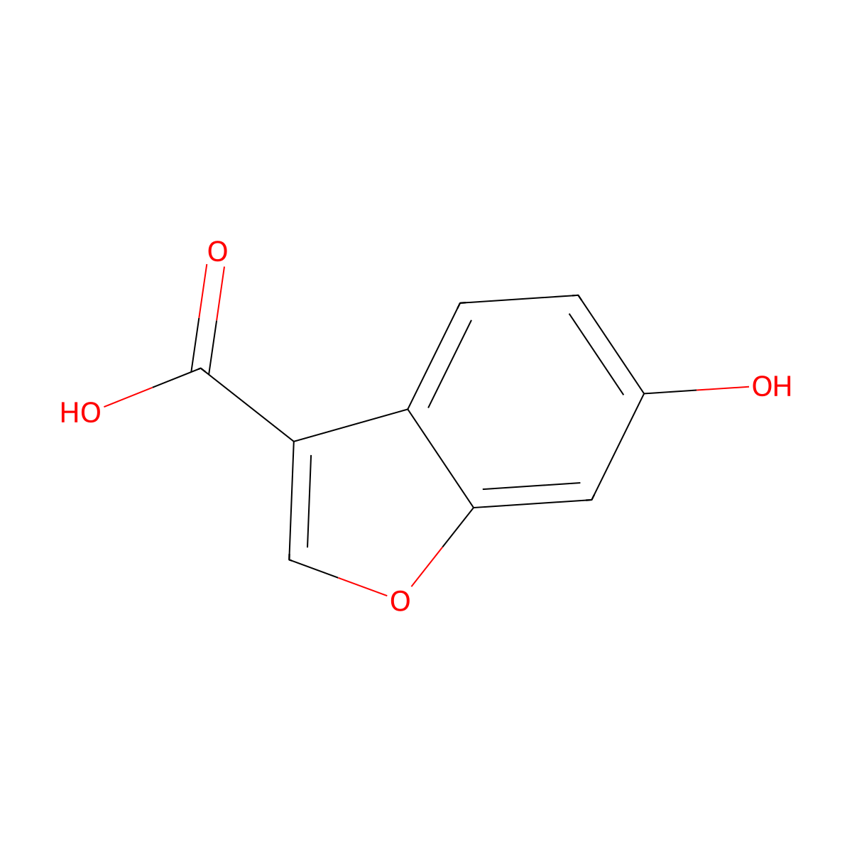6-Hydroxy-1-benzofuran-3-carboxylic acid molecular structure, CAS 115693-71-5