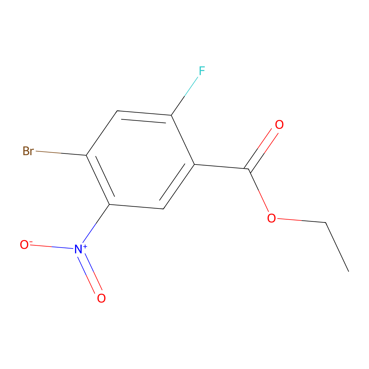 Ethyl 4-bromo-2-fluoro-5-nitrobenzoate molecular structure, CAS 1156940-29-2