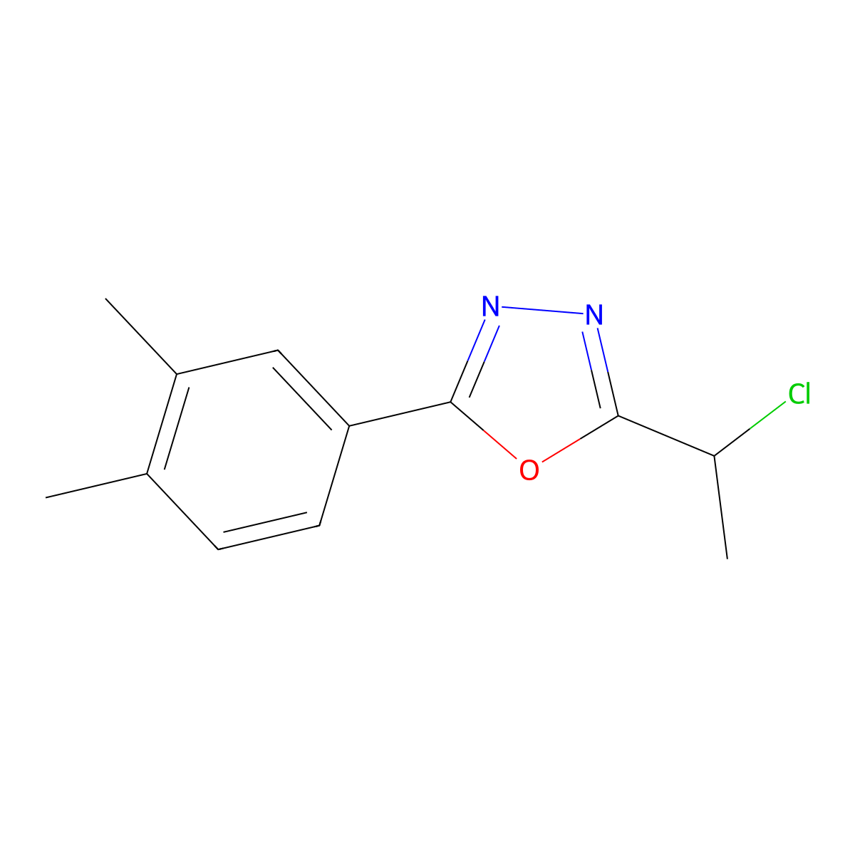 2-(1-Chloroethyl)-5-(3,4-dimethylphenyl)-1,3,4-oxadiazole molecular structure, CAS 1156945-18-4
