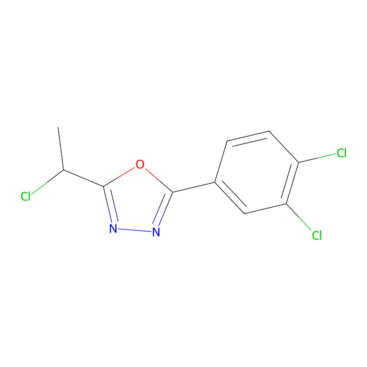 2-(1-Chloroethyl)-5-(3,4-dichlorophenyl)-1,3,4-oxadiazole molecular structure, CAS 1156946-42-7
