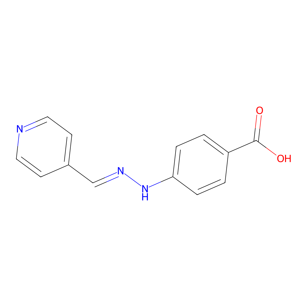 4-Pyridinealdehyde-4-carboxy-phenyl hydrazone molecular structure, CAS 115695-19-7