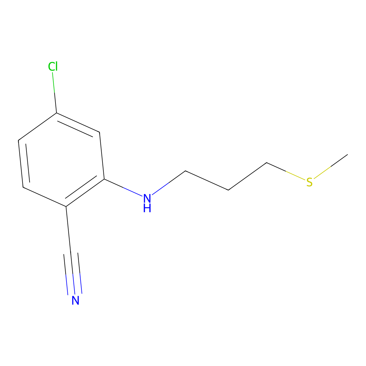 4-Chloro-2-{[3-(methylsulfanyl)propyl]amino}benzonitrile molecular structure, CAS 1156957-11-7