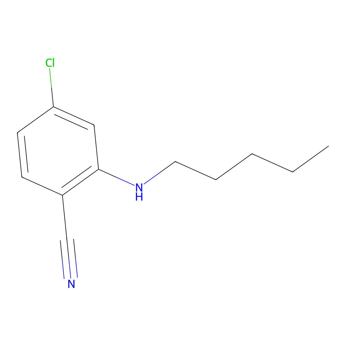 4-Chloro-2-(pentylamino)benzonitrile molecular structure, CAS 1156962-93-4