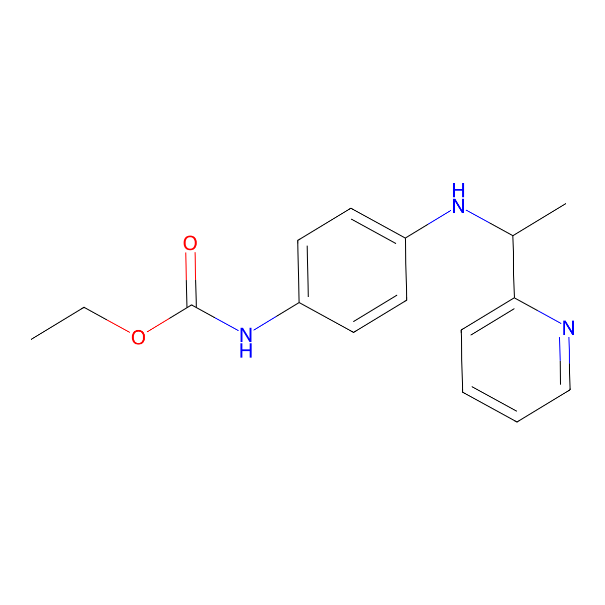 ethyl N-(4-{[1-(pyridin-2-yl)ethyl]amino}phenyl)carbamate molecular structure, CAS 1156971-93-5