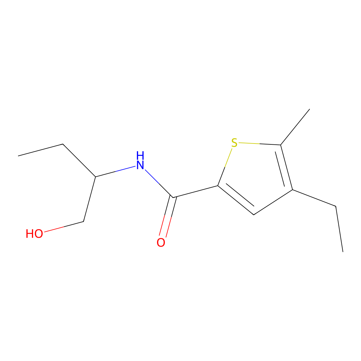 4-ethyl-N-(1-hydroxybutan-2-yl)-5-methylthiophene-2-carboxamide molecular structure, CAS 1156974-58-1