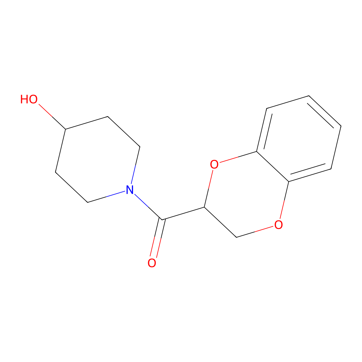 (2,3-Dihydrobenzo[b][1,4]dioxin-2-yl)(4-hydroxypiperidin-1-yl)methanone molecular structure, CAS 1156976-13-4