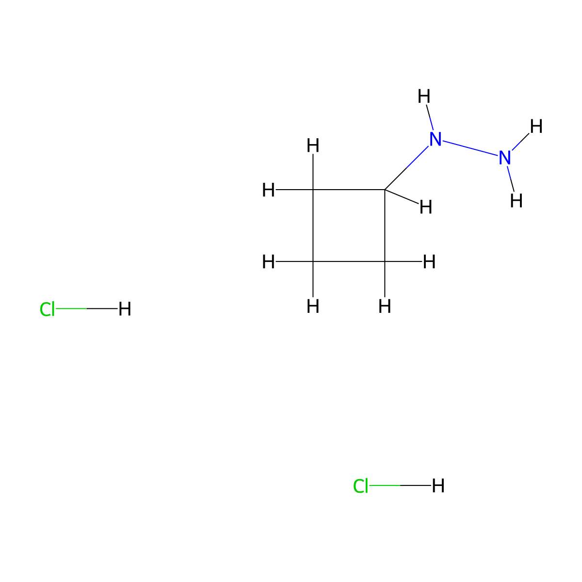 Cyclobutylhydrazine dihydrochloride molecular structure, CAS 1156980-49-2