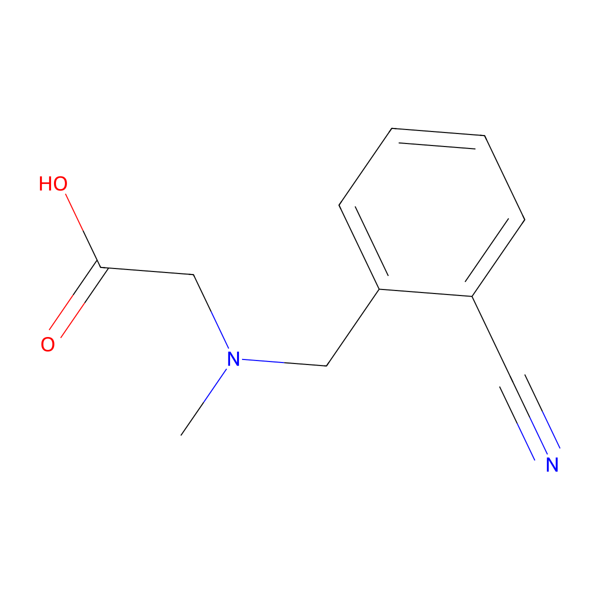 [(2-Cyano-benzyl)-methyl-amino]-acetic acid molecular structure, CAS 1156981-53-1