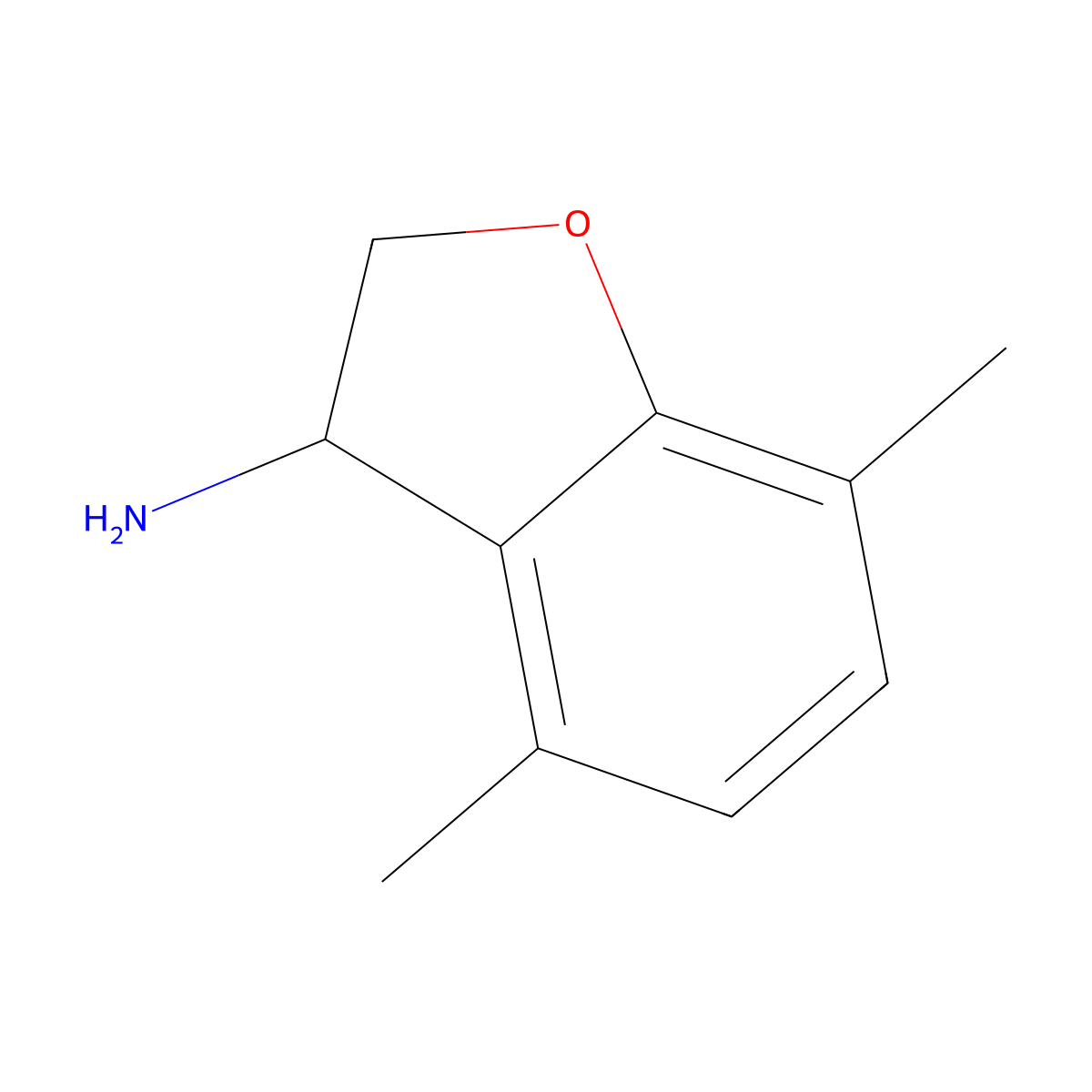 4,7-Dimethyl-2,3-dihydro-1-benzofuran-3-amine molecular structure, CAS 1156986-73-0