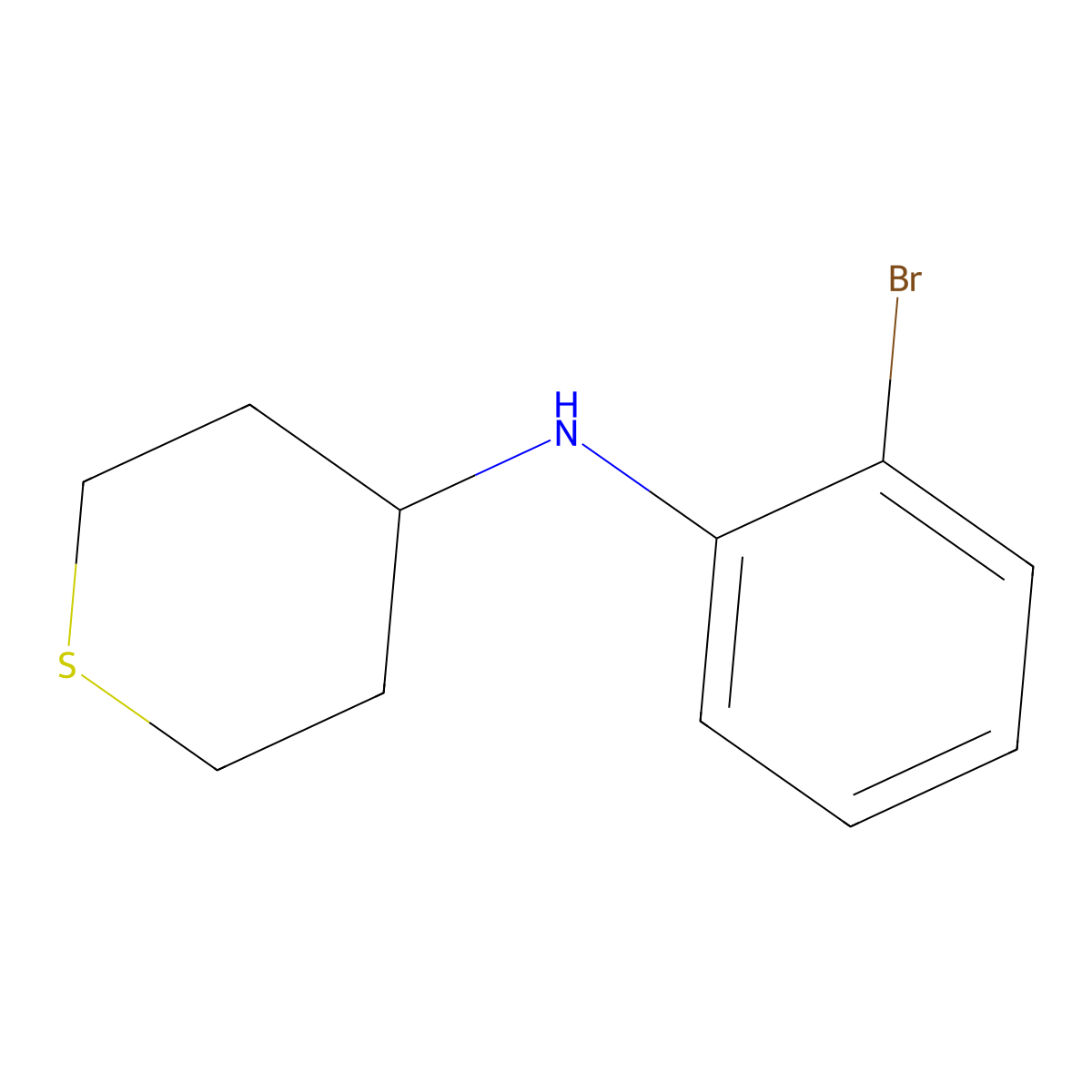 N-(2-bromophenyl)thian-4-amine molecular structure, CAS 1156987-12-0