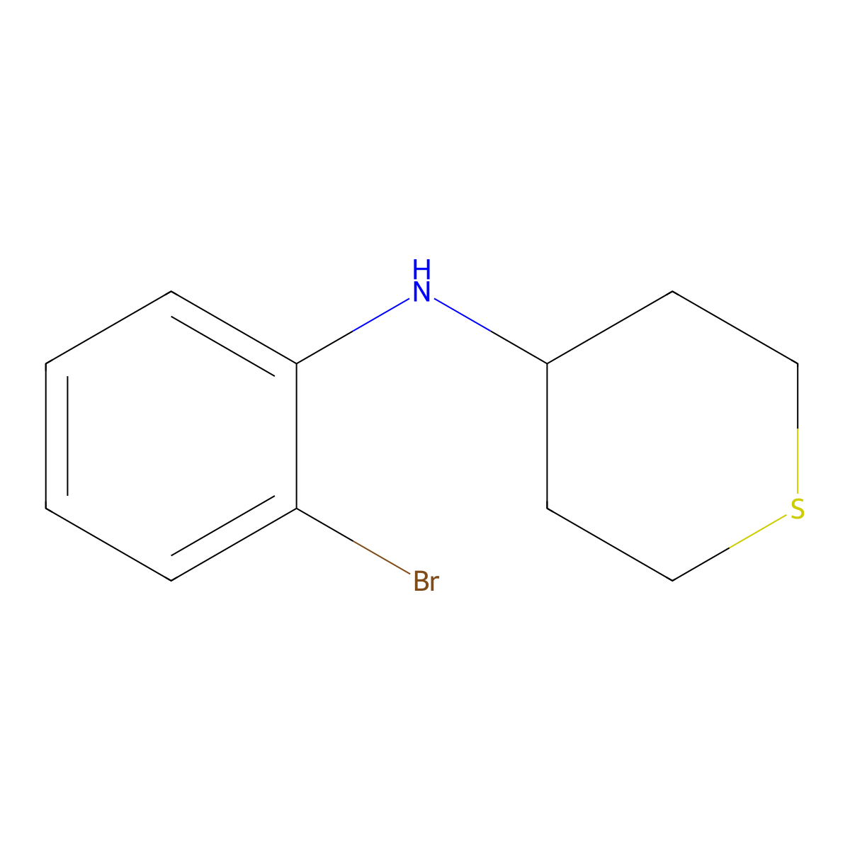N-(2-bromophenyl)thian-4-amine molecular structure, CAS 1156987-12-0