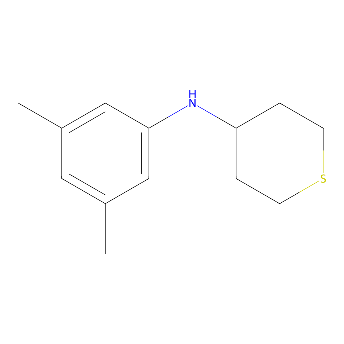 N-(3,5-dimethylphenyl)thian-4-amine molecular structure, CAS 1156987-58-4